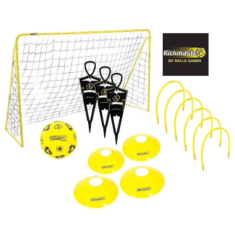 Kickmaster Ultimate Football Challenge Set with Size 4 Ball and 4ft x 3ft Steel Goal