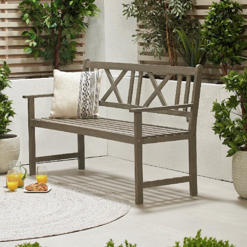 Pacific Cambridge 3 Seater Wooden Garden Bench in Grey