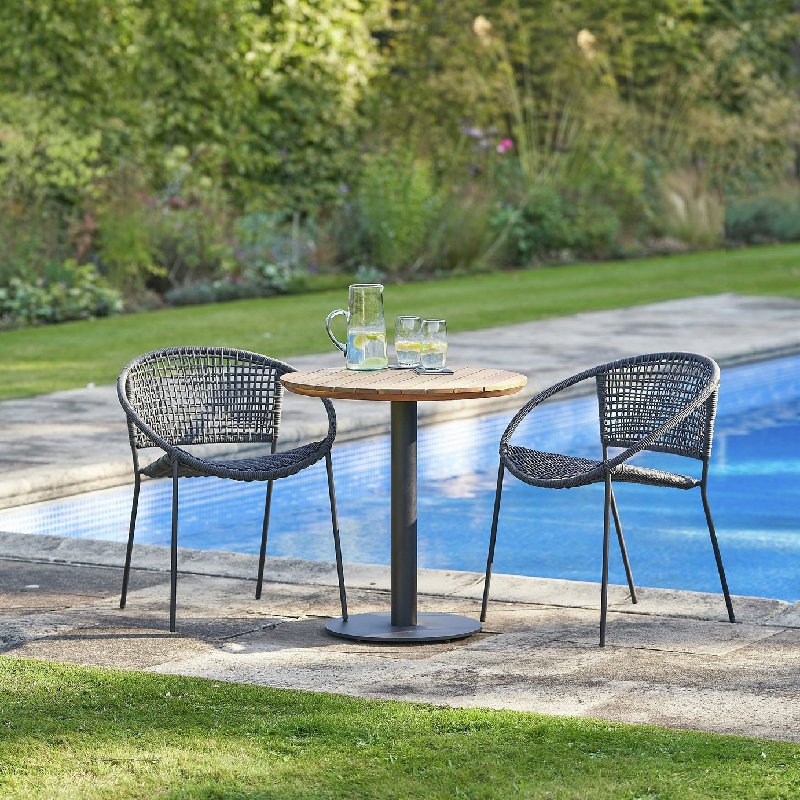 Pacific Dakota 2-Seater Rattan Effect Garden Bistro Set in Black