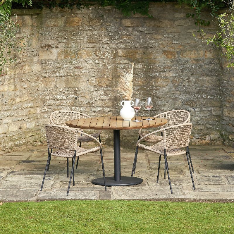 Pacific Dakota 4 Seater Rattan Effect Patio Set in Natural