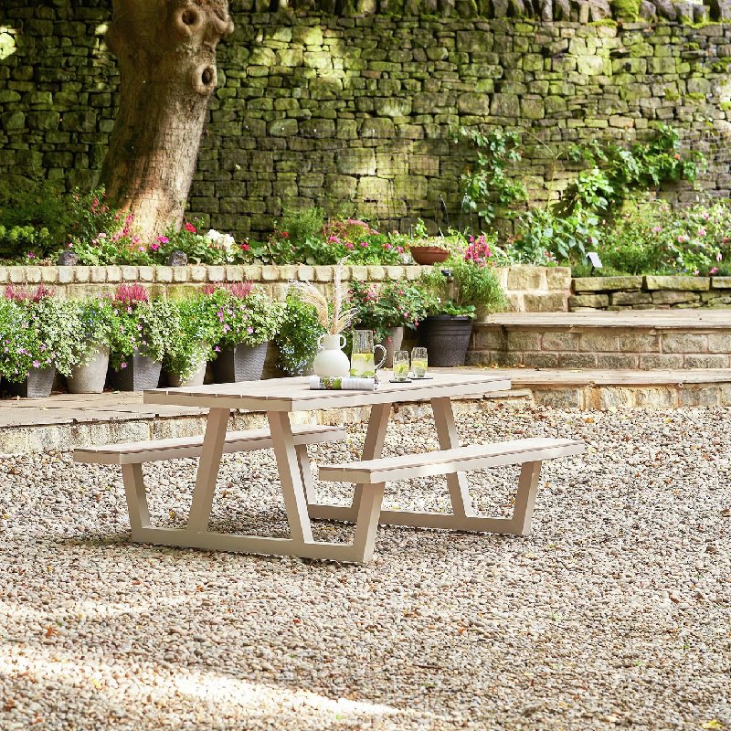 Pacific Aruba 6 Seater Metal Garden Bench in Grey