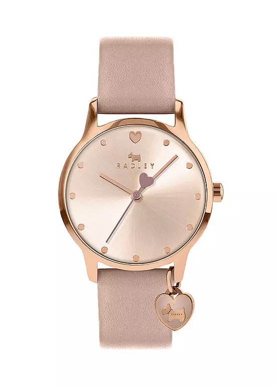 Radley London Heart Dial Ladies Watch with Cobweb Leather Strap and Heart Charm