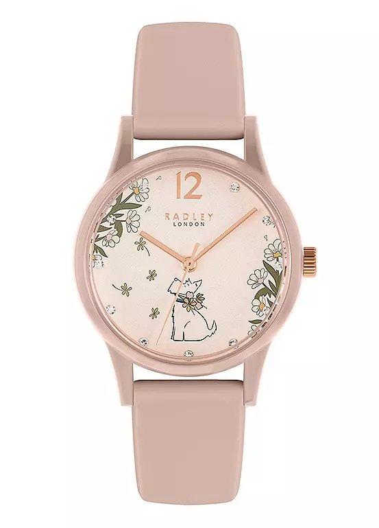 Radley London Ladies Cobweb Silicon Strap Floral Dog Dial Watch