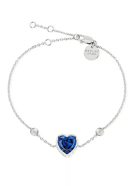 Radley London Love Ladies Sterling Silver Blue China Stone Heart Bracelet RYJ3219