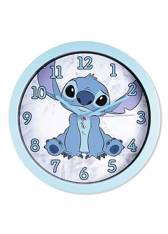 Disney Lilo & Stitch Kids Wall Clock - Blue, 25cm Diameter
