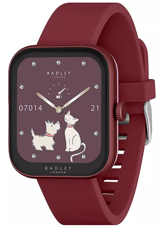 Radley Series 32 Berry Red Silicone Strap Calling Smart Watch