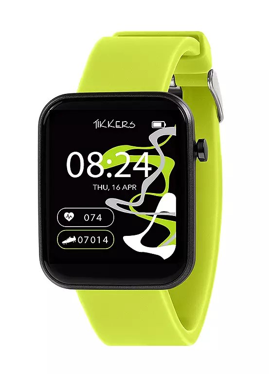 Tikkers Series 13 Kids Smart Watch with Bright Green Silicone Strap