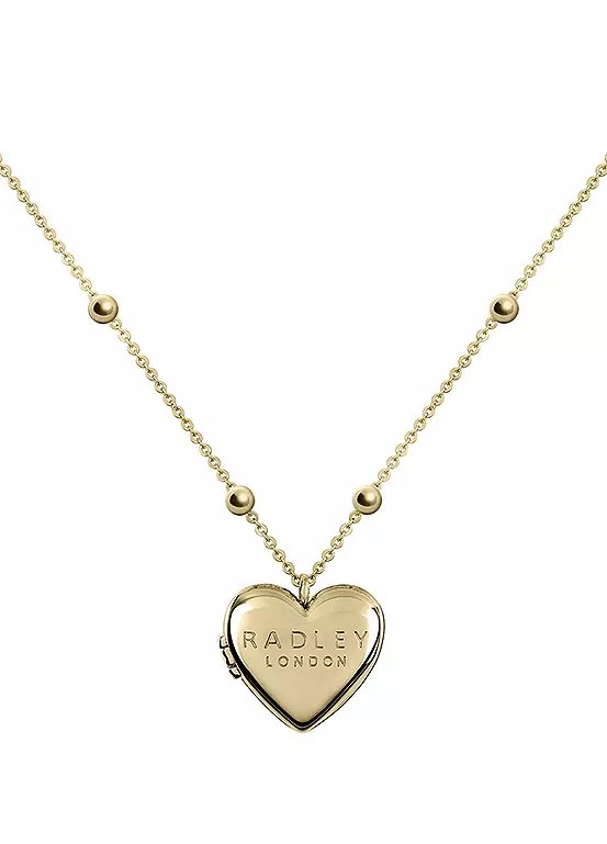 Radley 18ct Gold Plated Heart Photo Locket Necklace with Bobble Chain