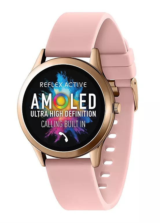 Reflex Active Series 31 Smart Watch with 1.19" AMOLED Display and Pink Silicone Strap