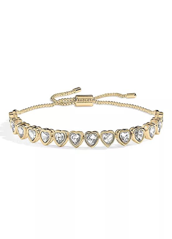 Radley 18ct Pale Gold Plated Heart Stone Set Bracelet, Model RYJ3442S