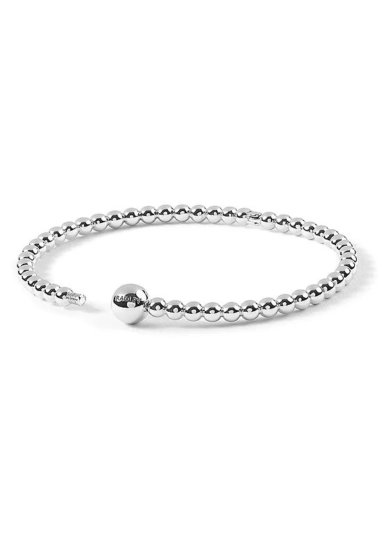 Radley Silver Plated Bead Hinged Bangle with Twist Fastening