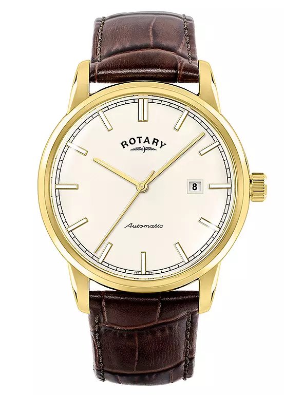 Rotary Heritage Automatic Watch with Cream Dial and Brown Leather Strap