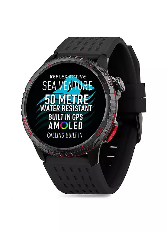 Reflex Active SeaVenture AMOLED GPS Smartwatch with Black Silicone Strap