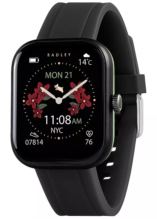 Radley Series 55 Smart Calling Watch with Black Silicone Strap and Petite Case