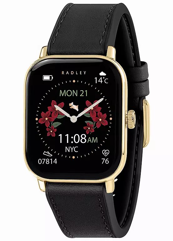 Radley Series 56 Smart Watch with Black Leather Strap and Petite Case