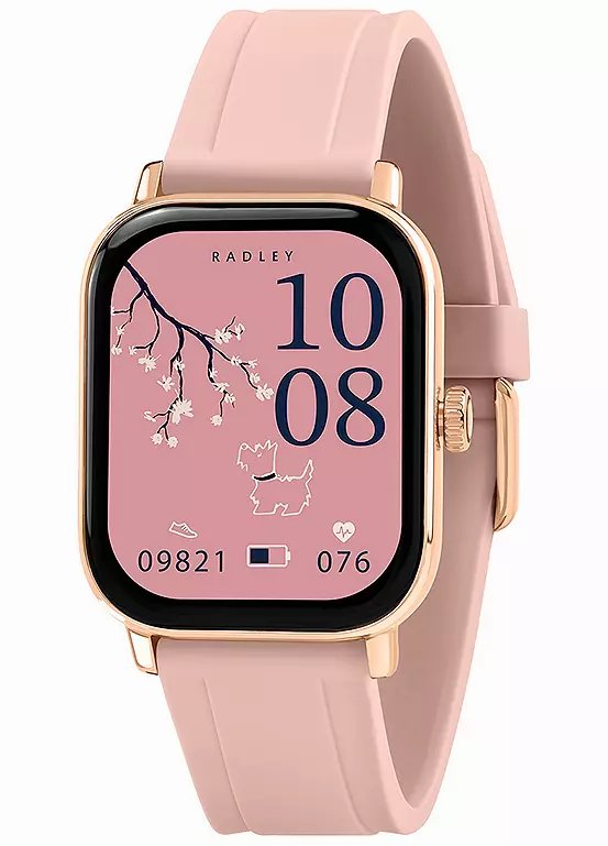 Radley Series 56 Smart Watch and Wireless Earbud Set with Pink Silicone Strap