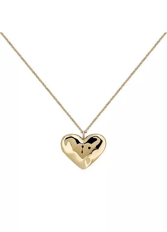 Radley 18ct Gold Plated Hammered Heart Pendant Necklace with 60cm Chain