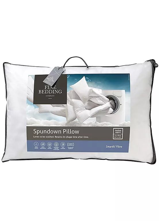 The Fine Bedding Company Spundown Cotton Hypoallergenic Medium Support Pillow Pair (2 Pack)