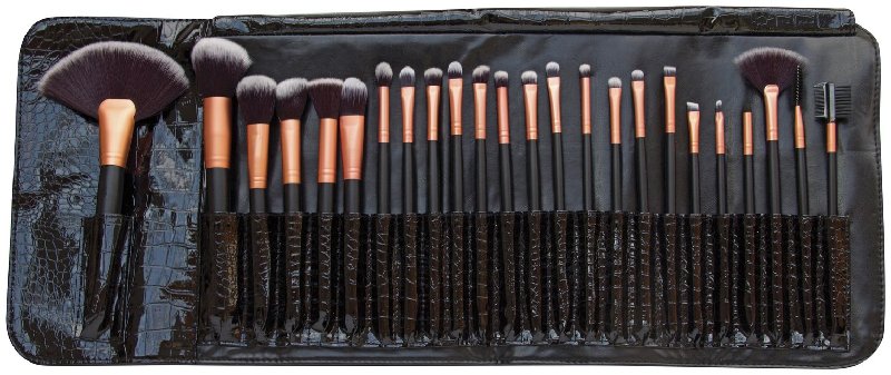 Rio Professional 24 Piece Cosmetic Make-up Brush Set with Wooden Handles