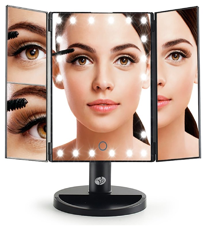 Rio 24 LED Touch Dimmable Makeup Magnification Mirror - Black
