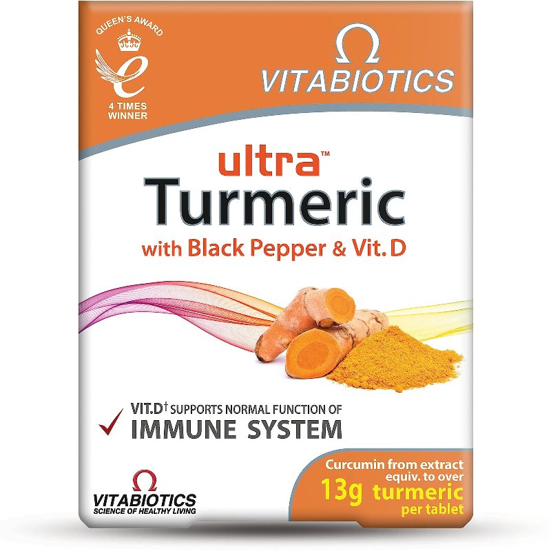 Vitabiotics Ultra Turmeric and Black Pepper Capsules, 60 Count