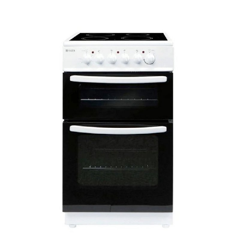 Haden HECT50W 50cm Double Oven Electric Cooker with Ceramic Hob in White