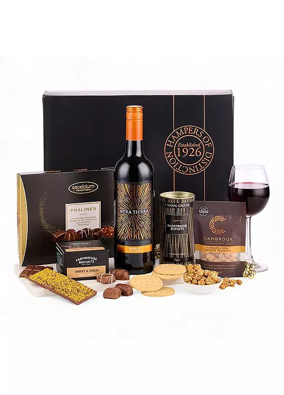Spicers Of Hythe Celebration Red Wine Gift Box with Merlot and Treats