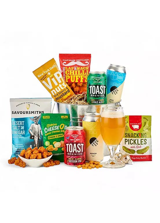 Spicers of Hythe Bucket of Beer Gift Hamper with Craft Beers and Snacks