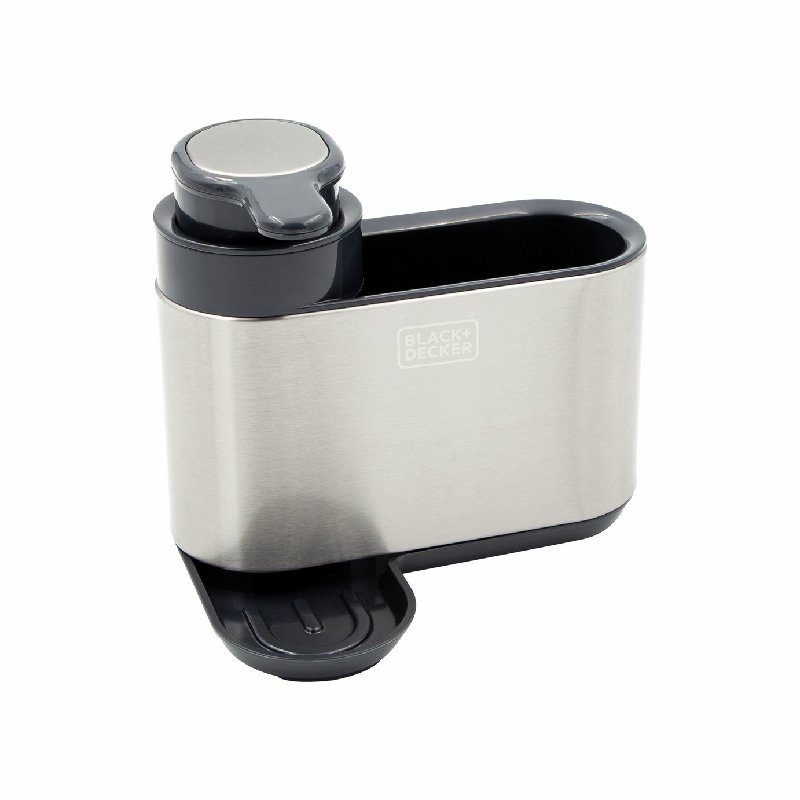 Black+Decker Sink Tidy with Soap Dispenser - Stainless Steel, 230ml