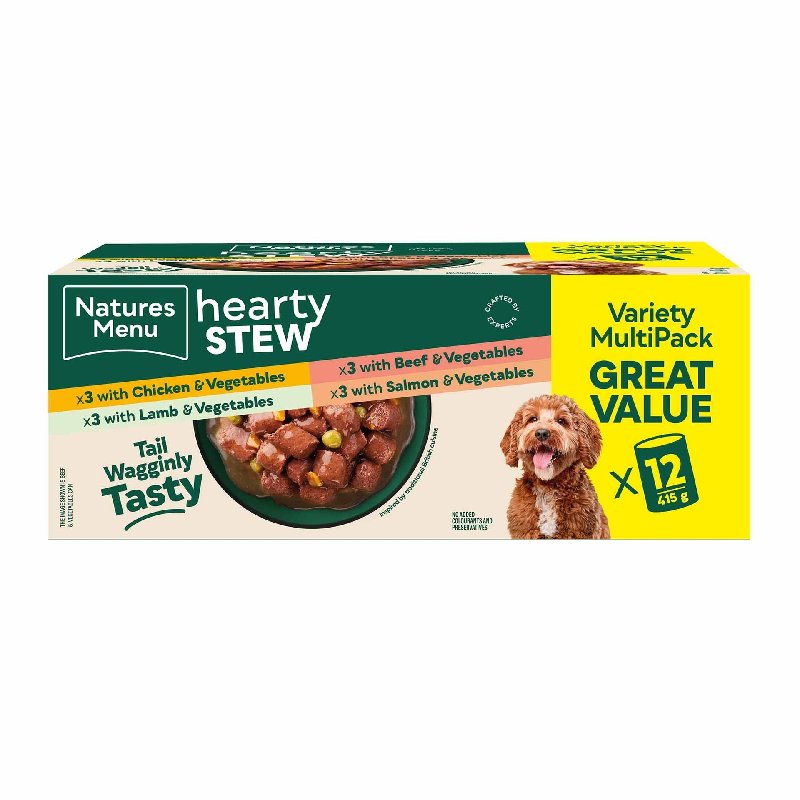 Natures Menu Hearty Stew Adult Dog Wet Food Variety Multipack - 12x415g Cans