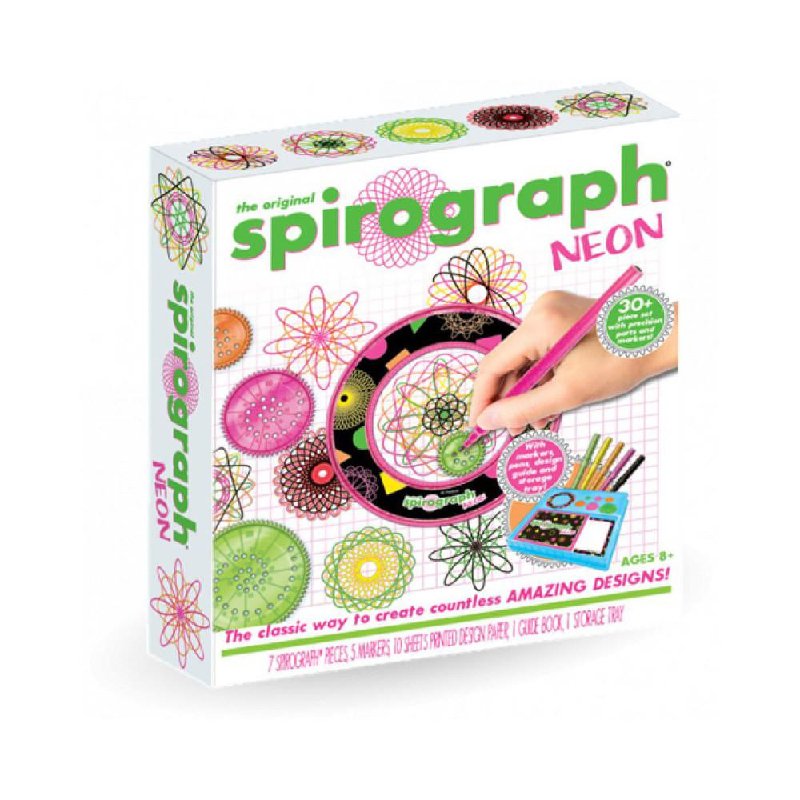 Spirograph Neon Set with 6 Wheels, 5 Markers and 25 Sheets