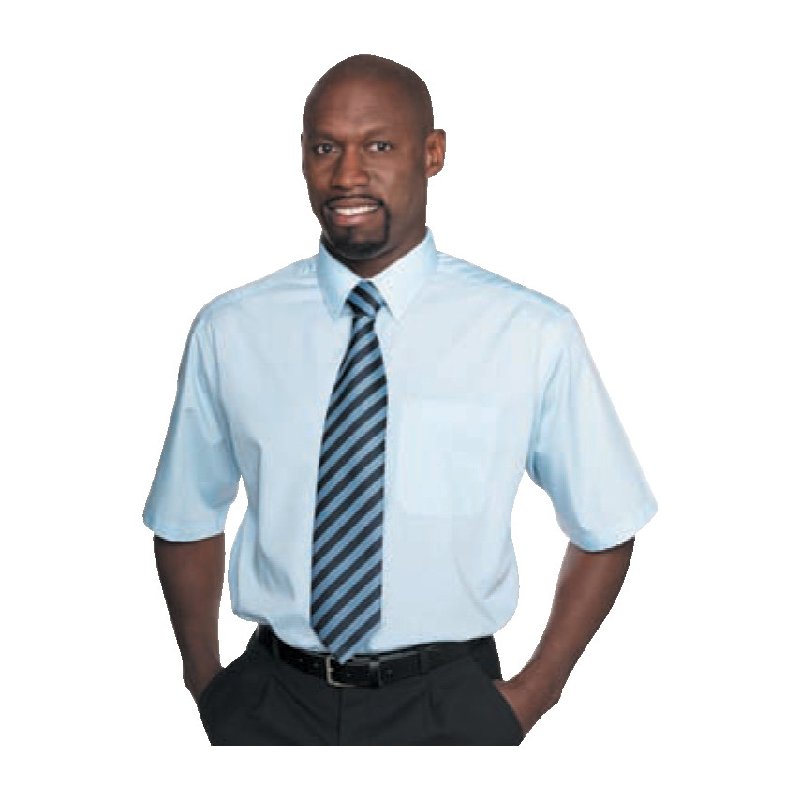 Double Two Glacier Classic Easy Care Short Sleeve Shirt, Light Blue, 14.5" Collar