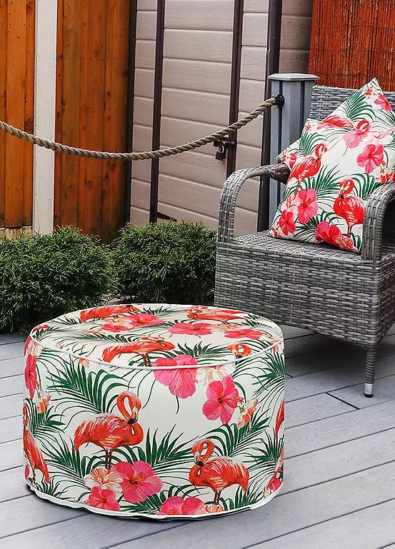 Streetwize Flamingo and Palm Tree Pattern Inflatable Ottoman