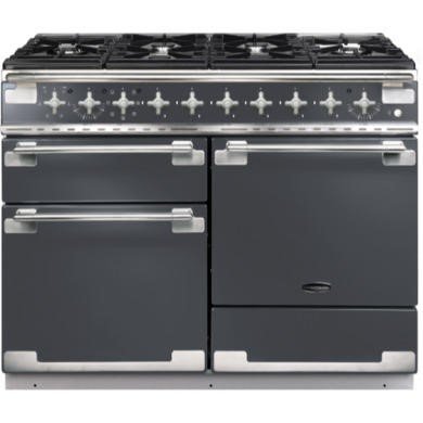 Rangemaster Elise ELS110DFFSL 110cm Dual Fuel Range Cooker in Slate with Chrome Trim