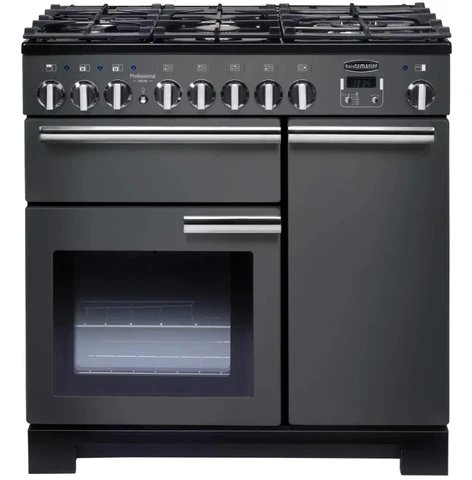 Rangemaster Professional Deluxe 90cm Dual Fuel Range Cooker in Slate Grey