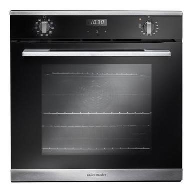Rangemaster RMB6010BL/SS Black Glass Stainless Steel Single Electric Oven 69L