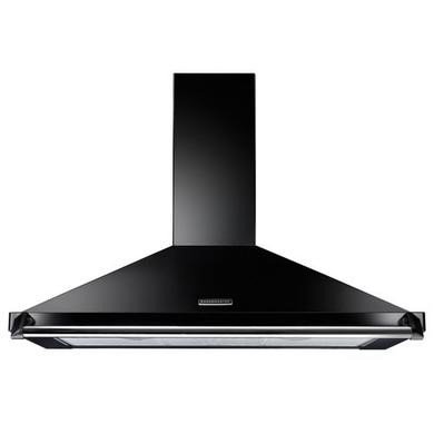 Rangemaster Classic Chimney Hood 90cm, Black/Chrome, 480 m³/h