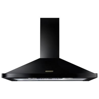 Rangemaster RHDC110BL/B Black/Brass 110cm Chimney Cooker Hood - B Energy