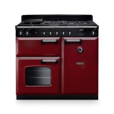 Rangemaster Classic 100cm Dual Fuel Range Cooker in Bordeaux/Chrome