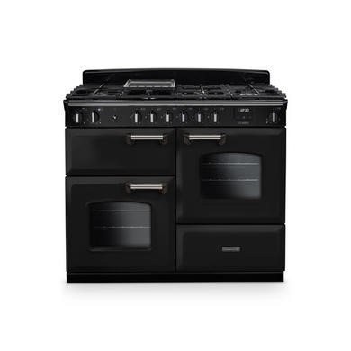 Rangemaster Classic 110cm Dual Fuel Range Cooker - Black/Chrome - 189L Capacity