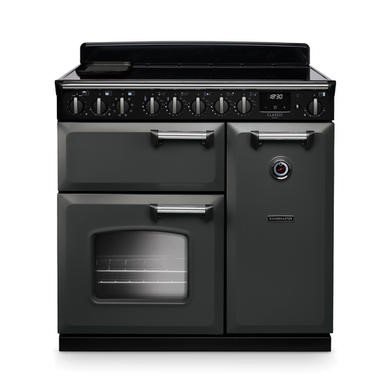 Rangemaster Classic Deluxe 90cm Range Cooker with Induction Hob in Slate/Chrome