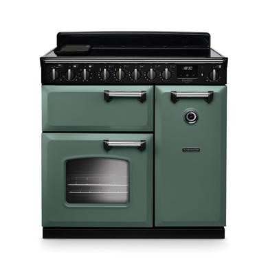 Rangemaster Classic Deluxe 90cm Range Cooker - Mineral Green/Chrome - Induction Hob