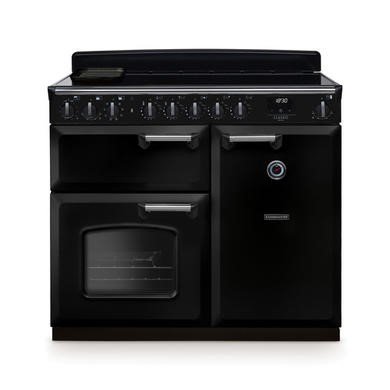 Rangemaster Classic Deluxe 100cm Induction Range Cooker - Gloss Black with Chrome Trim