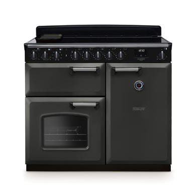 Rangemaster Classic Deluxe 100cm Induction Range Cooker in Slate with Chrome Trim