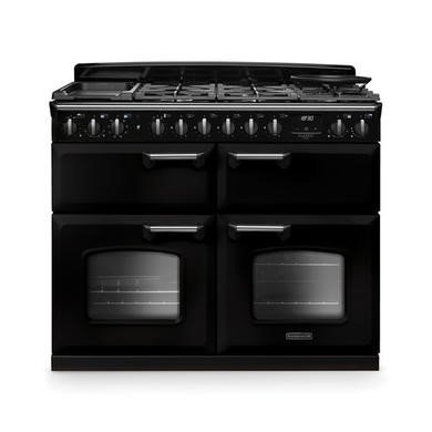 Rangemaster Classic Deluxe 110cm Dual Fuel Range Cooker - Gloss Black & Chrome