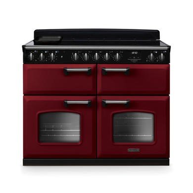 Rangemaster Classic Deluxe 110cm Induction Range Cooker in Bordeaux with Chrome Trim