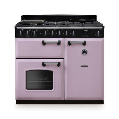 Rangemaster Classic Deluxe 100cm Dual Fuel Range Cooker in Heather/Chrome - Triple Oven