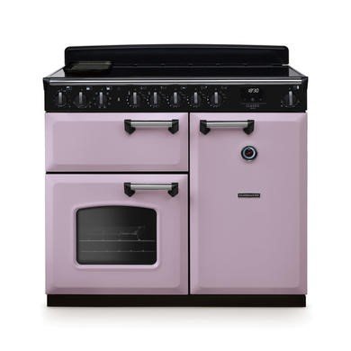Rangemaster Classic Deluxe 100cm Range Cooker in Heather with Chrome Trim - 5 Zone Induction