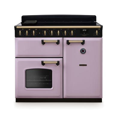Rangemaster Classic Deluxe 100cm Induction Range Cooker in Heather with Antique Brass Trim
