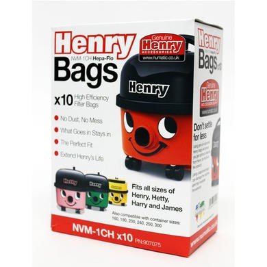 Numatic Henry HepaFlo Filter Bags NVM-1CH Pack of 10